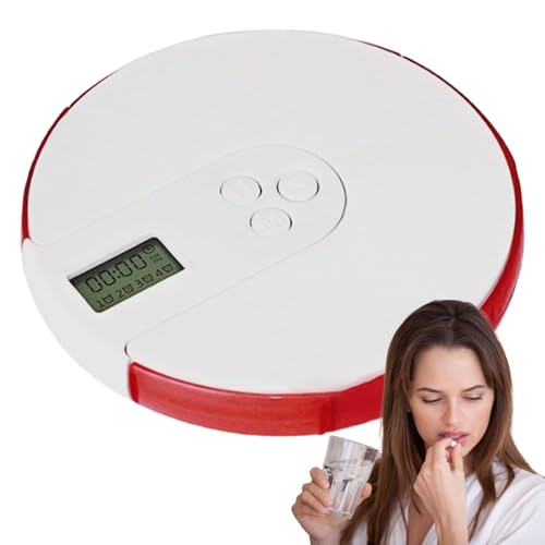 Yonuaret Dispensador De Píldoras Automáticas Para Ancianos Con Alarma, Máquina De Dispensador De Píldoras | Organizador De Pastilla Con Recordatorio De Alarma - Hasta 4 Alarmas/día, cajas De