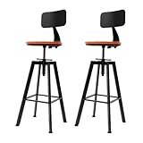Eieblek Juego de 2 taburetes de bar con respaldo, bar