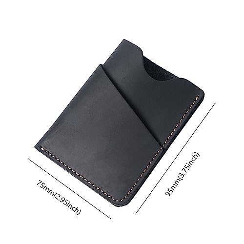 Handmade Vintage Leather Card Holder - Slim RFID Blocking Wallet for Men - Genuine Full-Grain Cowhide Minimalist Front Pocket Wallet - 3.74"x2.95"x0.2"2