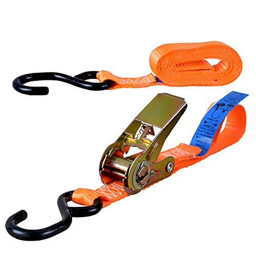 Spanngurte mit Ratsche und Haken 4er Set, 25mm breit 3m lang, bis 700kg, Spanngurt-orange, Zurrgurte für Ladungssicherung, Spanngurte mit Haken, Gurtband, Zurrgurt 3m - TÃV Rheinland geprüft – Bild 3