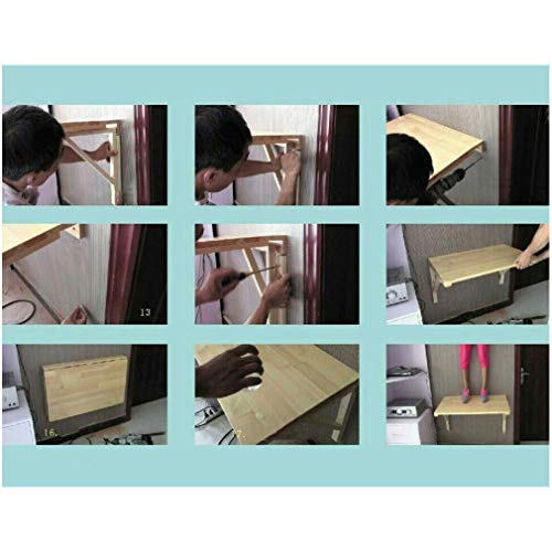 Table pliante murale en bois de pin vernis 60x45 cm pour petit espace