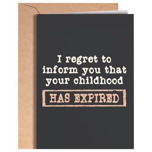 Funny 18th Birthday Card for men or women with envelope | Joke card for someone who is turning 18 years old | Original and unique present idea for son, daughter. | Your Childhood