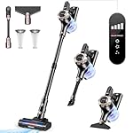 Cordless Vacuum Cleaner, 8-in-1 Lightweight Stick Vacuum with 45mins Runtime, Powerful Suction, Rechargeable Cordless Vacuum for Carpet, Tile, Pet Hair, Hardwood Floors, Black