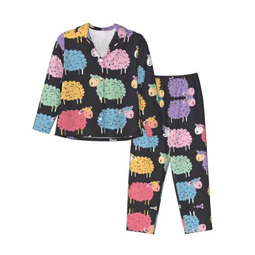 Ensemble pyjama confortable contre le froid nocturne avec motif mouton