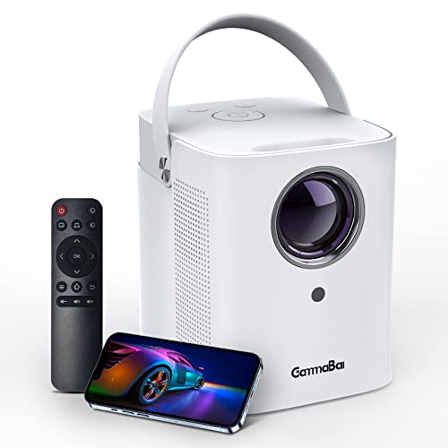5G WiFi Bluetooth-projektor, GammaBai JOY Portable Projector 1080P Stöds, 4D Keystone Correction Home Outdoor Phone Projector Kompatibel med Smartphone, TV Stick, Android, iOS, Xbox, PS5