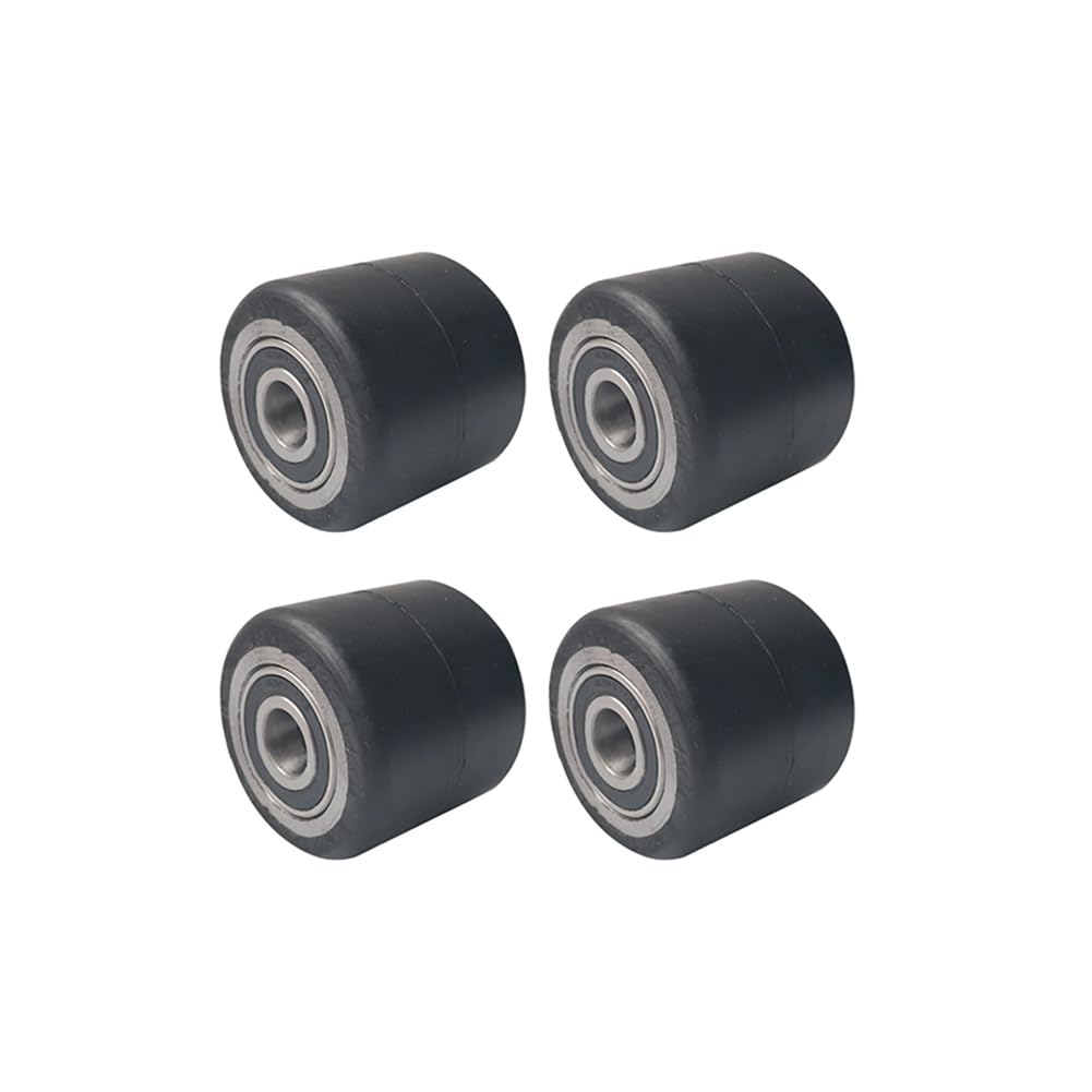 Leise Lastenrolle, 4 Stück manuelle hydraulische Hubwagenrolle, Gummilauffläche, Eisenkern, eingebautes Lager, Blende 20 mm.