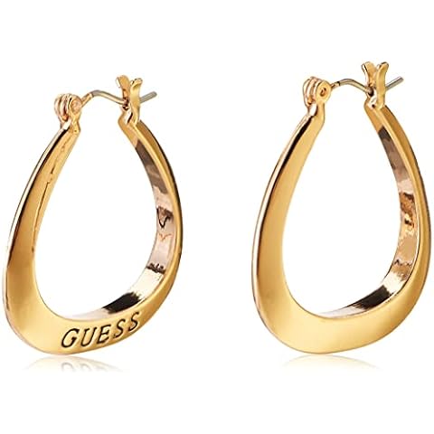 GUESS Polished Oval Logo Hoop Earrings Cover