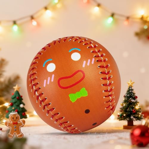 AKAIXI Baseballs PVC 9in Practice Baseball for Training Hitting Lifestyle Decor Ideal Personalized Inspired Gifts for Players Coaches Moms (Gingerbread, Baseball Set (1 Piece))