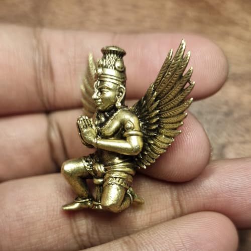 Image of Sitting Garuda Miniature Brass Idol Divine Protector Showpiece