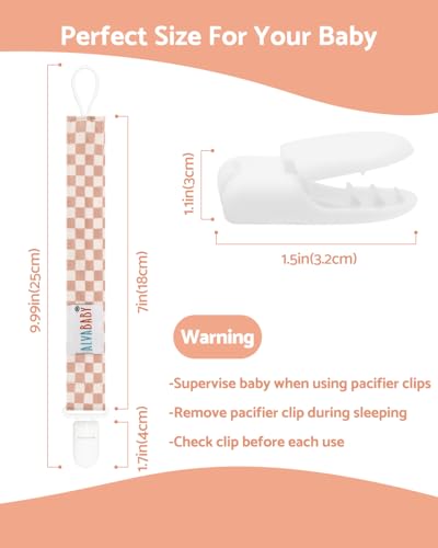 Image of ALVABABY Pacifier Clips 8 Pack Pacifier Binky Paci Holder Leashes for Baby Teethers 8DP17A