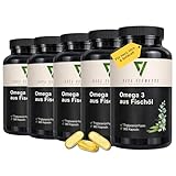 Vita Elements Omega 3-365 Kapseln - 2000mg Fischöl pro Tagesdosis - EPA & DHA in...