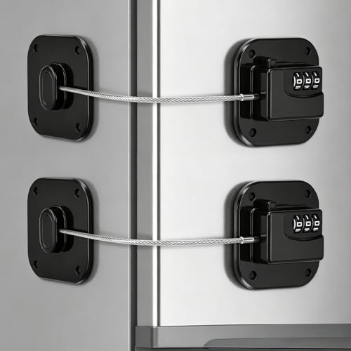 CTEOUNPT Refrigerator Lock for Kids, 2 Pack Fridge Lock with Combination