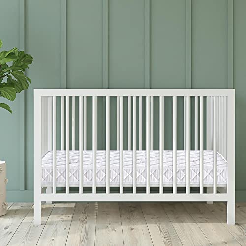Premium Foam Dual-Sided Crib & Toddler Mattress,100% Knitted Fabric,Premium Fleece-Hypoallergenic,5"Firm Soft Crib Mattress, Non-Toxic Toddler Bed Mattress Fits Standard Full-Size Cribs & Toddler Beds #TOP4