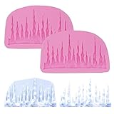 HengKe 2Pcs Cake Mold Baking Accessories 3D Icicles Silicone Mold For Pudding, Pan Muffin,Impression Mats Baroque Fondant,Chocolate,Ice Cube,Cookie Pastry Pies,Cake Cup Cake,Decoration,Polymer Clay