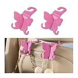 HZEL Car Seat Headrest Hook, Cute Vehicle Backseat Hanging Storage Organizer for Purse Coat Umbrella, Automotive Interior Seatback Hanger Decor Accessories, Universal for Most Cars (Rose Red)