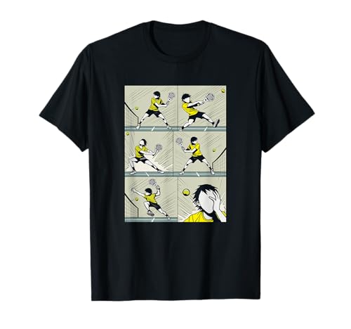 Padel Lover Padel Comic Strip Match Illustration T-Shirt
