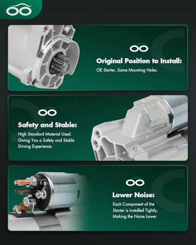Image of SCITOO Starter Motor fit for Audi for A8 Quattro 4.2L 2004-2006,for Audi for A8 Quattro 6.0L 2005-2007,for Volkswagen for Touareg 4.2L 2004-2007 Replacement Starter 17888