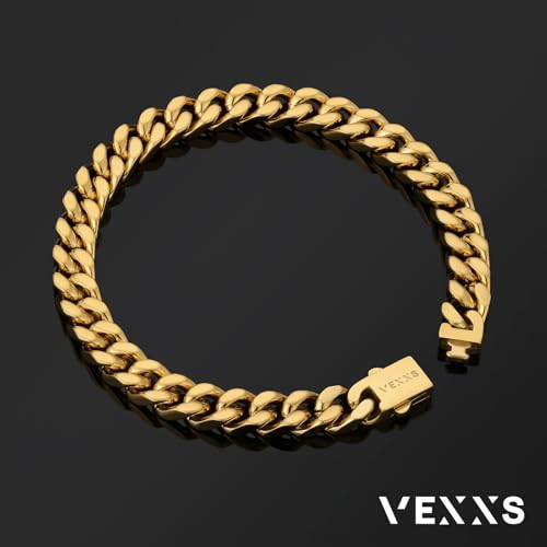 VEXXS Cuban Link Bracelet Flat Cut, Durable No Color Fading 5mm 7mm Men’s Chain Bracelet Men’s Jewelry by VEXXS - Image 5