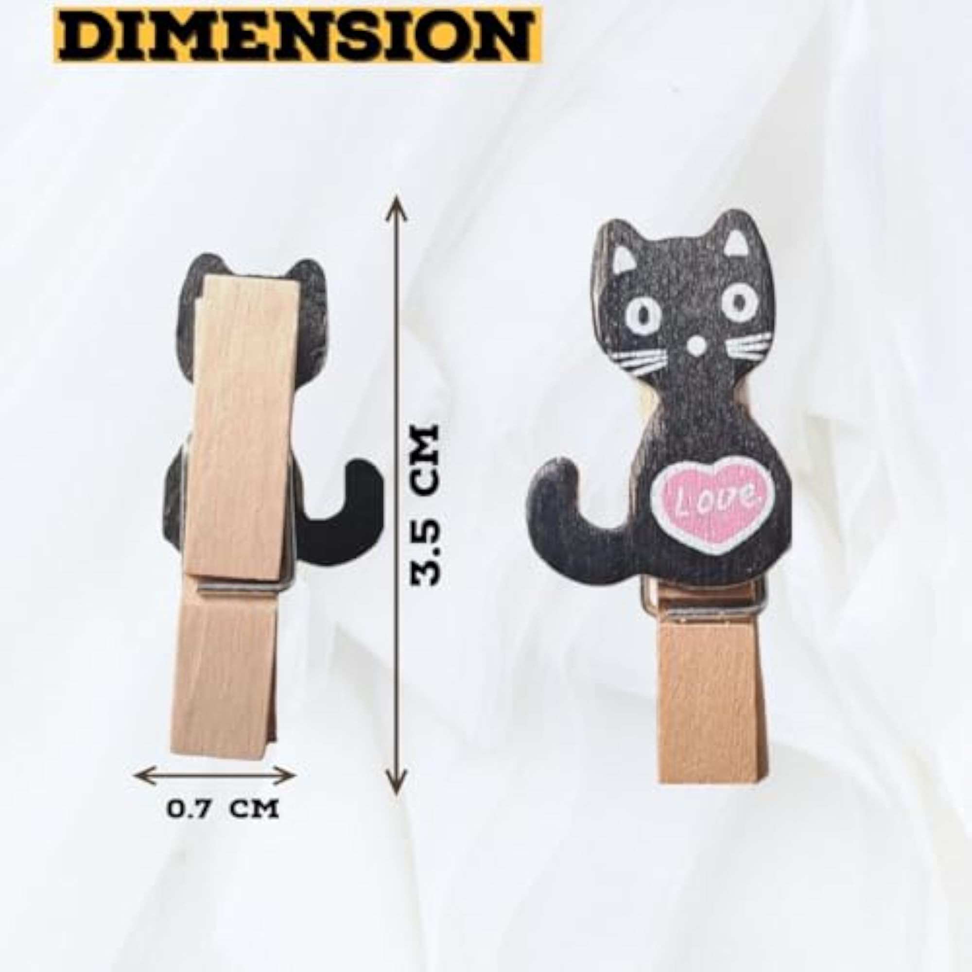 Mini Natural Wood Pin for Photos, 20 pcs Craft Clips