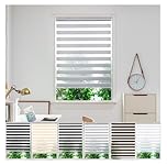 Zebra Day Night Roller Blinds - Made to Measure Day and Night Roller Window Blind with Light Filtering Privacy - Easy Fit Roller Blind by Aprica (Colour Light Grey - Width 90cm Max - Drop 160cm)