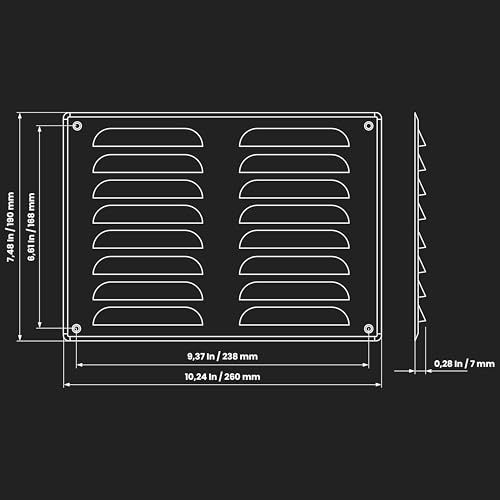 Grille d'aération pour plafond et paroi latérale de ventilation - 4