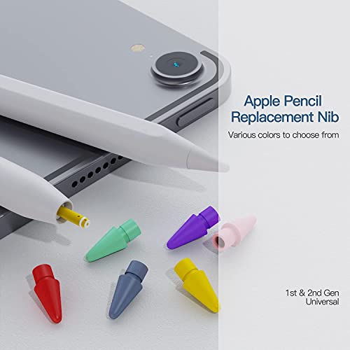 [6 piezas] Tucana Puntas de silicona compatibles con Apple iPad Pencil de 1ª y 2ª generación (paquete de 6) (verde)