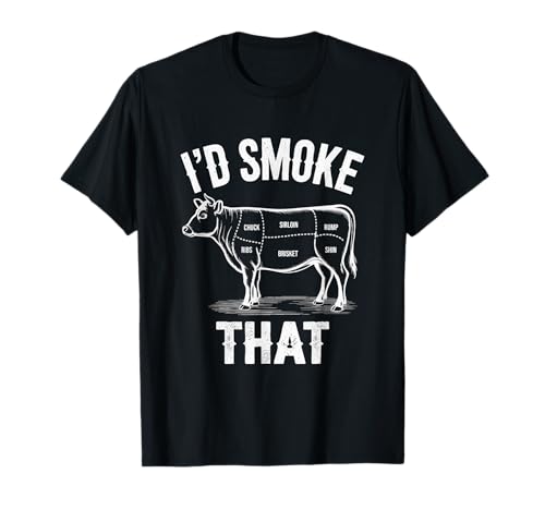 Divertida Barbacoa I'D Smoke That Grill Amante Camiseta