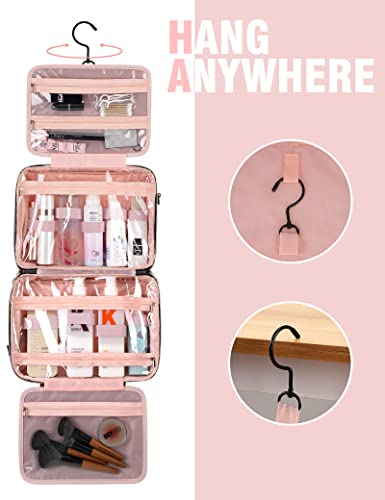 Heouvo Hanging Travel Toiletry Bag For Women With Jewelry Organizer, Large Toiletry Bag With Shoulder Strap/Trolley Belt For Full Sized Toiletries And Cosmetics Shampoo Makeup (Black) #TOP2