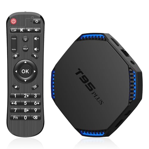 Android TV Box, T95PLUS S905 X4 Android 11.0 Box, 4 GB RAM 32 GB ROM Quad Core Arm Cortex-A55, Compatible con WiFi de 2.4 GHz/5 GHz 6 8K HD y 2 Puertos USB (USB 2.0+3.0) TV Box 2024