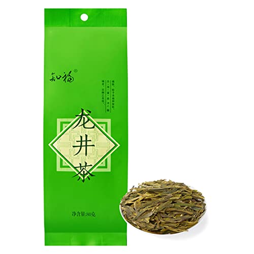 80g de chá longjing, cheiro perfumado sabor delicado chá verde chinês, chá de folhas soltas para pre