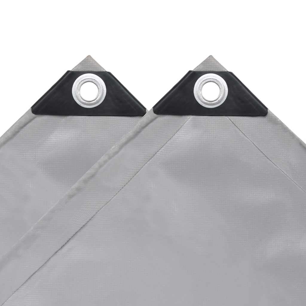Telone di copertura, 650 g/m², 1,5 x 20 m, grigio, in tela con rivestimento in PVC, resistente alle intemperie, con occhielli in metallo, per mobili da giardino, piscina, auto, bicicletta