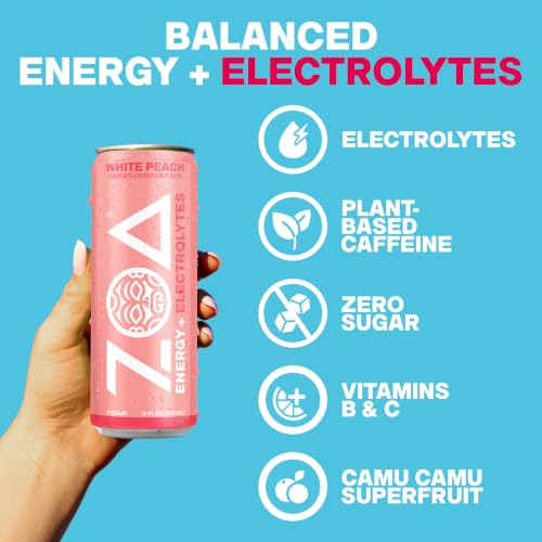 Image of ZOA Zero Sugar Energy Drink, Tropical Variety Pack, 12 Pack, 12 Fl Oz | With Electrolytes, Vitamins B and C, supporting hydration with 160 mg plant based caffeine from green tea and green coffee