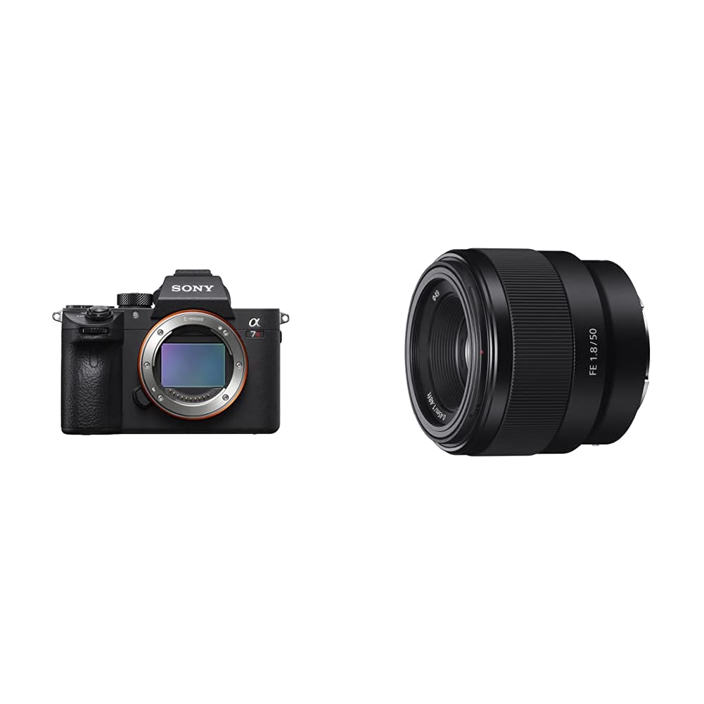 Sony Alpha 7R IV Full Frame Mirrorless Interchangeable Lens Camera w/High Resolution 61MP Sensor and Fe 50mm F1.8 Lens, Black
