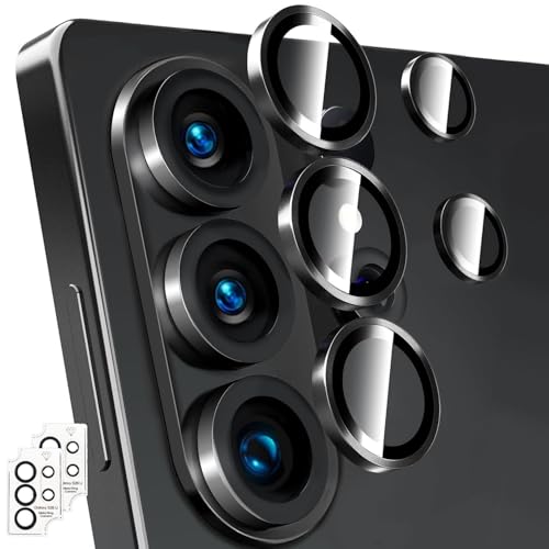 KEKBOXQ 5X2 Pack Camera Lens Protector for Samsung Galaxy S26 Ultra,Galaxy S 26 Ultra Tempered Glass Lens Screen Protector Camera Cover Metal Individual Ring for S26 Ultra 5g,Black