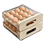 Dispensador de huevos - Organizador de huevos de cajón grande | Contenedor de huevvos refrigerador, bandeja de caja organizador del refrigerador para organizadores y almacenamiento para la despens