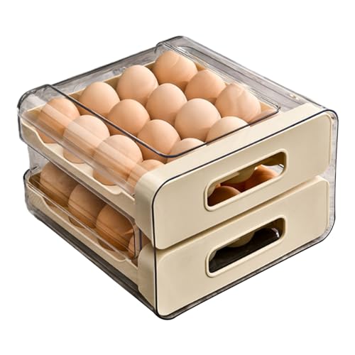 Soporte para huevos, bandeja de almacenamiento para huevos de granja, caja organizadora de tipo cajón grande para refrigerador, cocina, gabinete, apartamento, camping, organización del hogar,