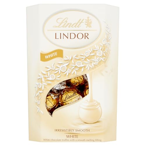 Lindt Lindor White Chocolate Truffles 200g Box (Approx. 16 Balls) Smooth Filling Gift Birthday Congratulations Treat