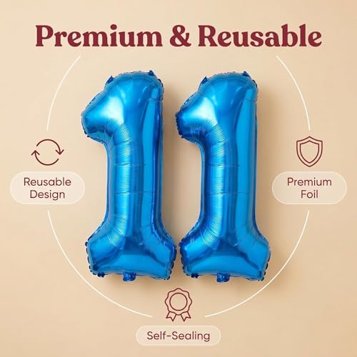Image of YPSelected 32 Inch Large Foil Helium Number Balloon Birthday Wedding Party 0-9 (Blue, 1)