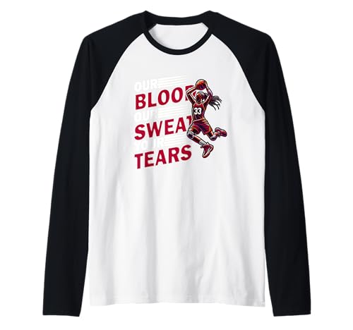 Mensaje inspirador de baloncesto para mujeres y adolescentes Camiseta Manga Raglan