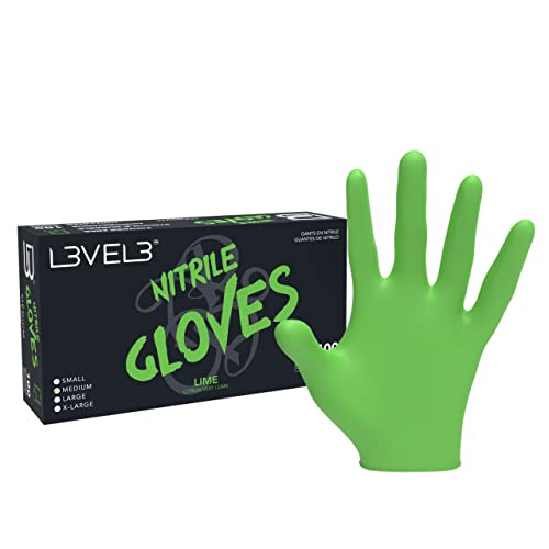 L3 Level 3 Nitrile Gloves - Professional Heavy Duty Disposable Gloves - Latex Free - Fits Snug - Box of 100