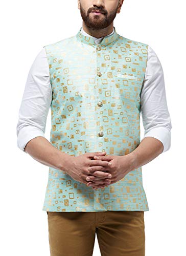 Image of SOJANYA (Since 1958 Men's Jacquard Silk Designer Waist Coat