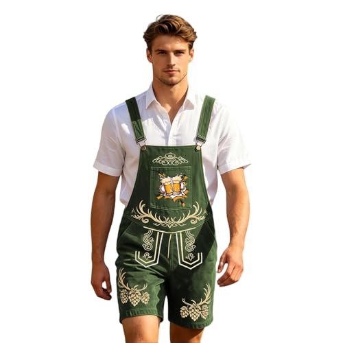 Lederhosen Homme Cuir Suède Pantalon Bavaroise Deguisement Oktoberfest