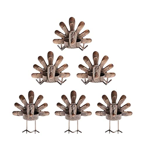 WCPQT Paquete De 6 Metal Turquía Portavelas,Decoración Luz De Té Candelabro,para Casa Acción De Gracias-A Conjunto de 6 Cover