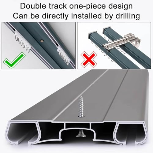 Riel de cortina de aluminio doble k de diseño duradero y elegante en blanco 4