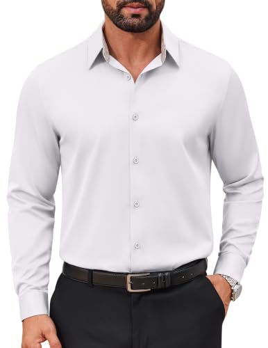 COOFANDY Camisa Hombre Manga Larga Sin Plancha Business...