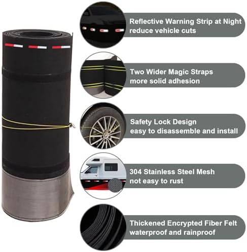 Mobile Home & RV Skirting - All-Season Waterproof Cover, Easy No-Drill Installation for Travel Trailers & 5th Wheel Campers, Durable Mesh Panel, 16m/52ft Black Storage Solution