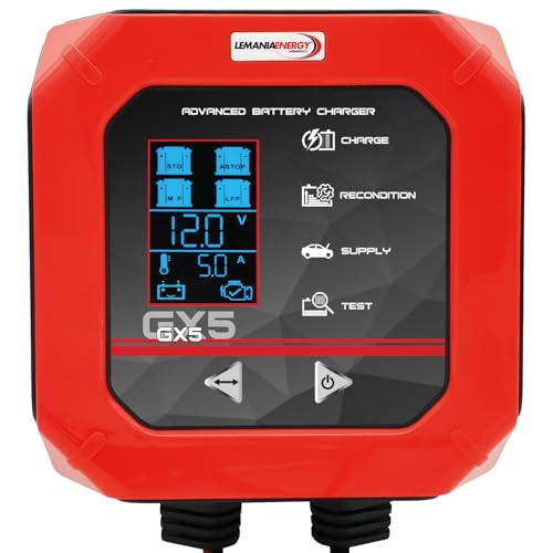 SIP Advanced Battery Charger GX5 12V 5A Smart Charger & Maintainer, Lithium AGM Car & Motorcycle