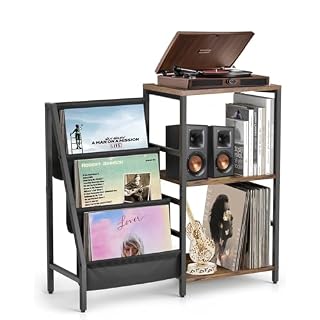Record Player Stand,Record Player Stand with Vinyl Record Storage,Turntable Stand Holds, Brown End Table for Music Room,Record Cabinet for Vinyl Records Media Stereo. - Les Beatles, Paul McCartney, John Lennon, RIngo Starr, George Harrison