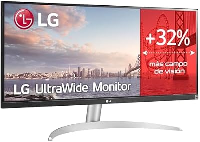 LG 29WQ600-W - Monitor UltraWide 29", Panel IPS 2560x1080 21:9, 75 Hz, sRGB 99%, Altavoces Estéreo 7W con MaxxAudio, 1× HDMI, 1× DisplayPort, Blanco