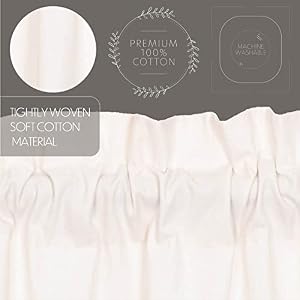 VHC Brands Simple Life Flax Antique White Farmhouse Prairie Swag Pair Rod Pocket Cotton Linen Blend Solid Color Drawstring Ties Kitchen Window Curtains VHC Brands Simple Life Flax Antique White Farmhouse Prairie Swag Pair Rod Pocket Cotton Linen Blend Solid Color Drawstring Ties Kitchen Window Curtains